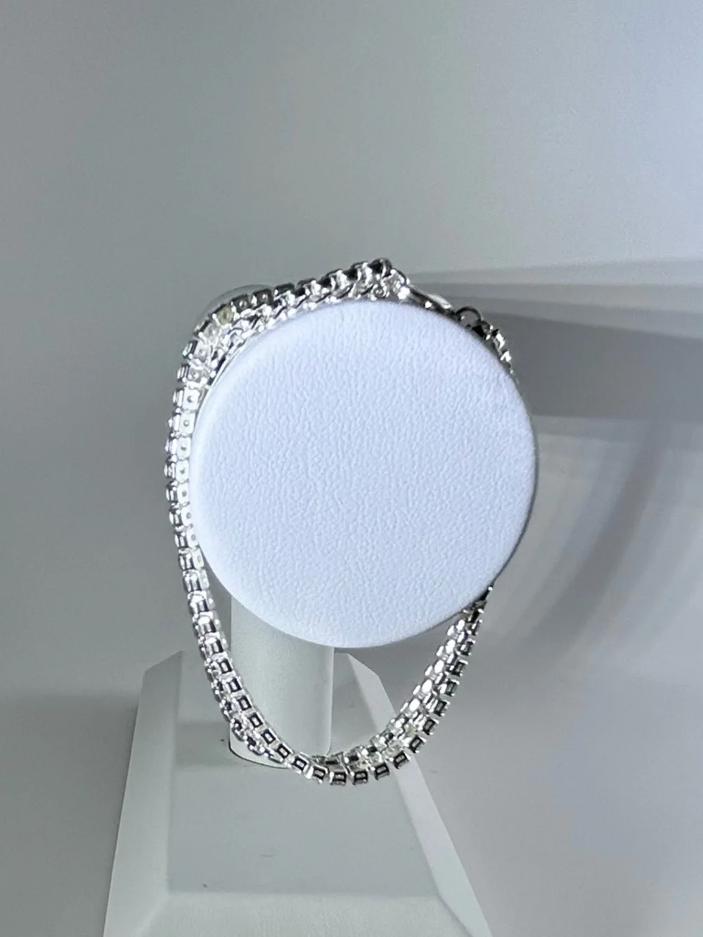 Silver Crystal Double Strand Bracelet